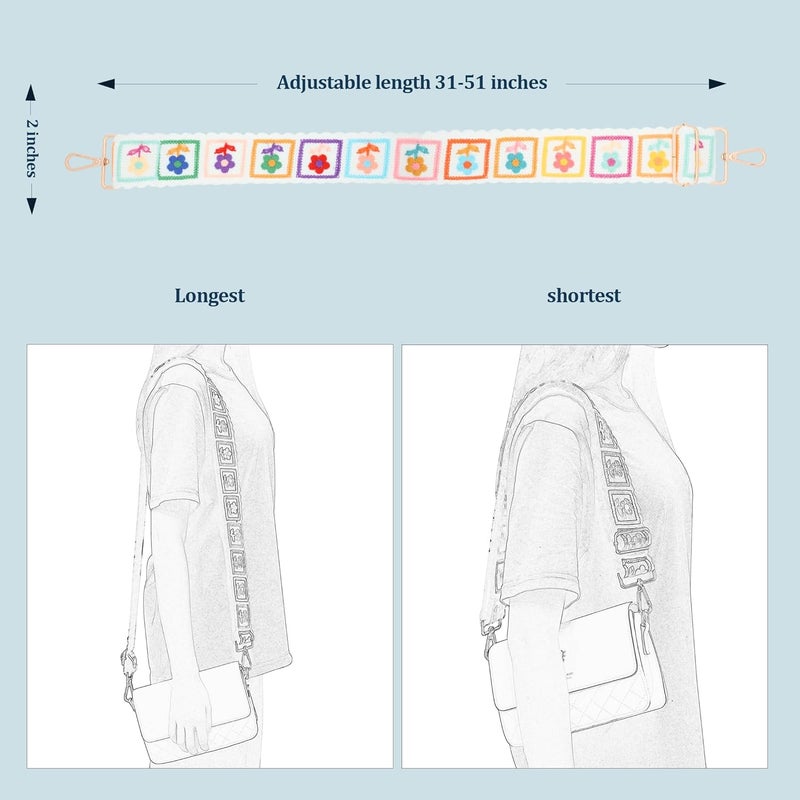 chushui Store Knit Purse Strap,Replacement Crossbody Wide Adjustable Shoulder Strap for Bag Handbag - Image 2